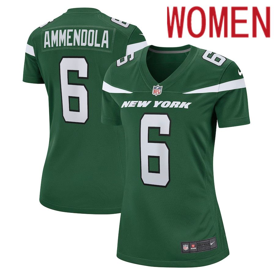 Women New York Jets #6 Matt Ammendola Nike Gotham Green Game NFL Jersey
